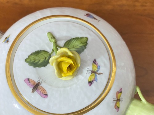 Herend Rothschild Birds" tea service for 8, teapot, cups, creamer, sugar, MINT - Picture 9 of 24