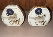 Vintage Ken Edwards Tonala Mexico Pottery Salt Pepper Shakers~Birds~Signed~NWOT