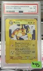 Carte Pokémon Raichu Expédition Set de Base Reverse Holo 25/165 PSA 6