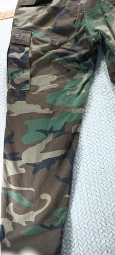 Vintage Woodland Military Issue Combat Trousers Hose Large/Long 35-39 Waist - Bild 12 von 15