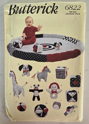 Butterick 6822 Infant Baby Educational Toys Playmat Blocks Pattern UNCUT