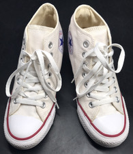 Converse Chuck Taylor All-Star Lux White Mid 547200F Hidden Wedge Womens Sz 6.5