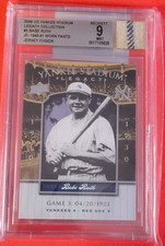 Babe Ruth WORN PANTS PIECE EXHIBITION 1940-41 & BGS 9 2008 UD YANKEE LEGACY CARD