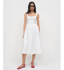 NWT Reformation Petites Balia Linen Dress - 6 Petite, 6P White