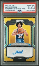 2024 PANINI PRIZM RC PENMANSHIP GOLD PRIZM JARED MCCAIN 6/10 PSA 6 AUTO 10