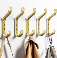 Wall Hook for Hanging Coats - Stainless Coat Hook 5 Pack.