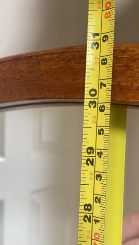 Specchio da parete vintage Mid-Century stile danese teak retrò anni 70 originale alto 31" - Foto 17 di 18