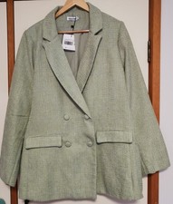 Amos&here Amalie Pastel Blazer Knit Double Breasted 22 Green