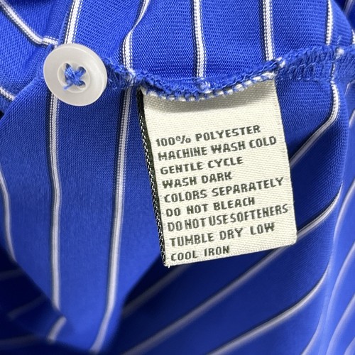 Donald Ross Poloshirt Herren mittelblau schwarz weiß Nadelstreifen Kurzarm - Bild 4 von 6