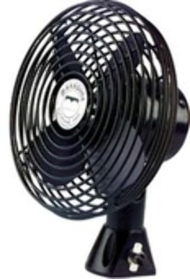 12-Volt Heavy Duty Multiple Speed Black Golf Cart Non-Oscillating Fan -Universal