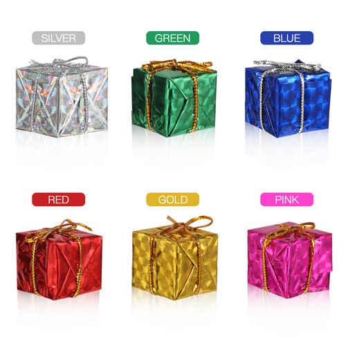 24 Piezas Navidad Brillante Mini Cajas Adornos Árbol Colgante Regalo para - Imagen 6 de 12