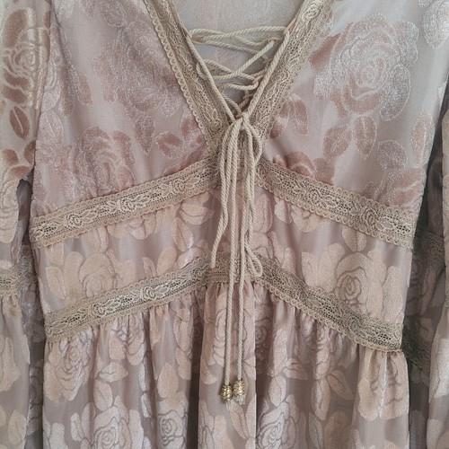 POL Babydoll Samt Ausbrenner Top Damen Small S Blumen Fairycore skurril Boho - Bild 4 von 11