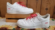 Nike Air Force 1 Low x Supreme White Sneakers CU9225-100 Men's Size 12 M