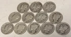 New ListingLot of 12 Mercury Dimes 90% Silver all different dates sold for melt value