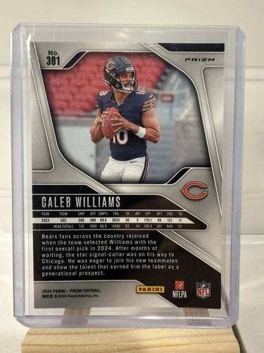 2024 Panini Prizm - Rookies Caleb Williams #301 Green Prizm (RC) - Picture 2 of 2