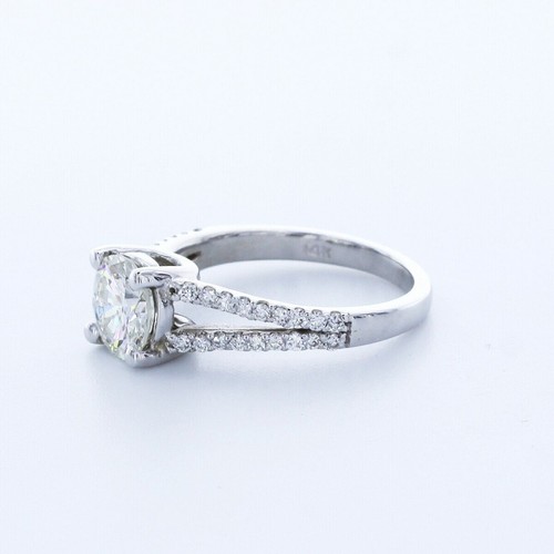 ANILLO DECORATIVO CLÁSICO DE ORO DE 14 QUILATES DE CORTE REDONDO E/VS2 CON CERTIFICACIÓN DE CT EN LABORATORIO - Imagen 3 de 4