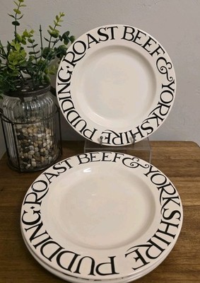 Emma Bridgewater Black Toast & Marmalade Dinner Plate Set of 2 EUC 10½''