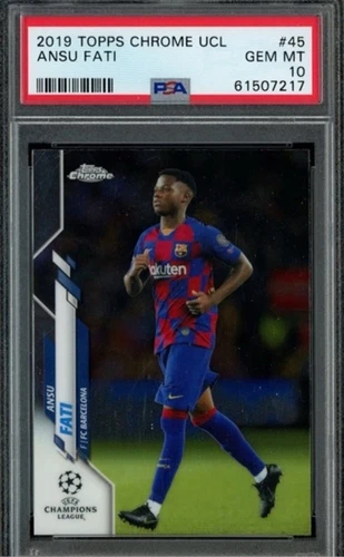 2019-20 Topps Chrome UEFA #45 Ansu Fati Rookie RC PSA 10 GEM MINT