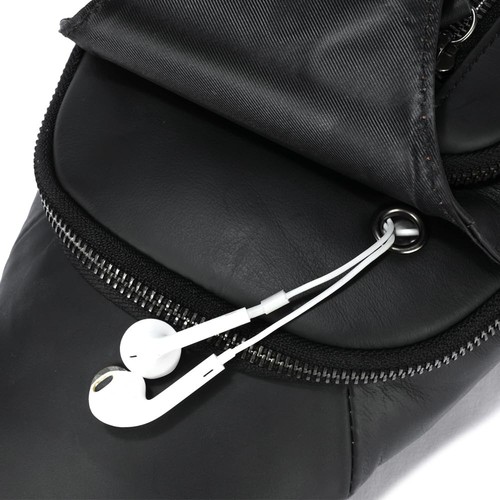 Sling Bag for Men Genuine Leather Chest Bag Crossbody Backpack Travel Hiking ... - Picture 4 of 9