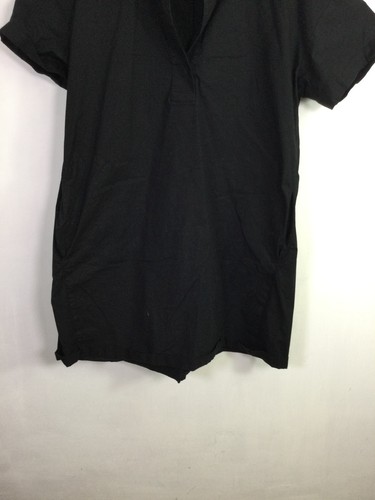 Eileen Fisher Womens Split Neck Top Pullover Short Sleeves Cotton Black Size XL - Bild 3 von 15