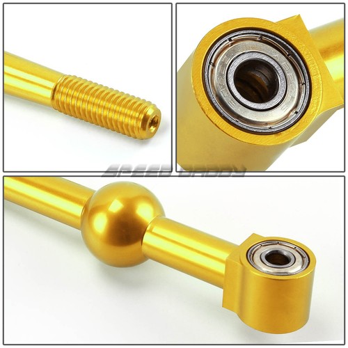 GOLD ALUMINUM SINGLE BEND SHORT SHIFTER+GOLD 5-SPEED NETTED KNOB FOR EK/EJ/EG/DC - Bild 7 von 9