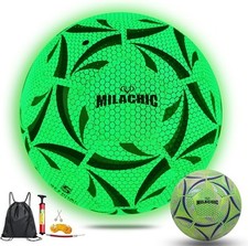 Soccer Ball, Glow in The Dark Ball Size 3/4/ 5 with 5, Green