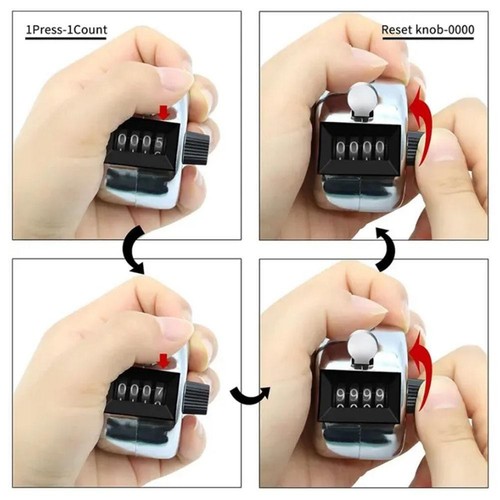 Hand Tally Counter, Handheld 4 Digit Lap Counter, Manual Mechanical Clicker HO - Picture 11 of 22