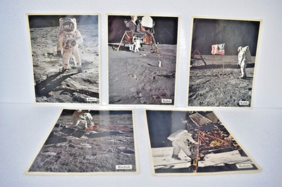 Vintage Nasa Apollo 11 Mond Landing Kodak Aufdrücke Set Mit 5 Raum Foto Sammlung