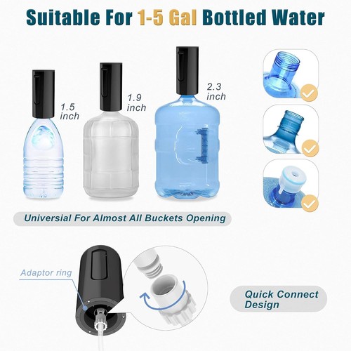 Foldable Electric Water Dispenser Pump for 5-Gallon Bottles - USB Rechargeable - Picture 7 of 11