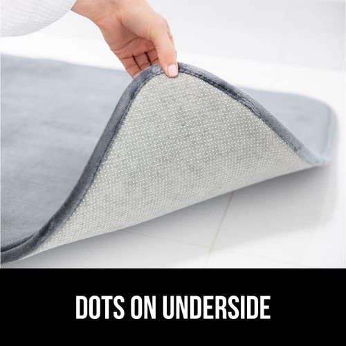 Gorilla Grip Thick Memory Foam Bath Rugs, Soft 24" x 17", Graphite Gray - Picture 5 of 7