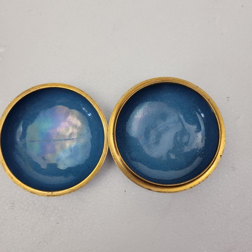 Portapillole Vintage Cloisonne Smaltato su Ottone Floreale Trinket Gioielli Multicolore - Foto 6 di 8