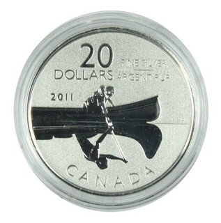 Canada 2011 $20 for $20 Fine Silver Coin Canoe