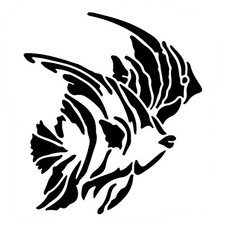 Really Great Stencils, Angelfish Stencil, 8x8", Large, Sea Life, Marine, Fish