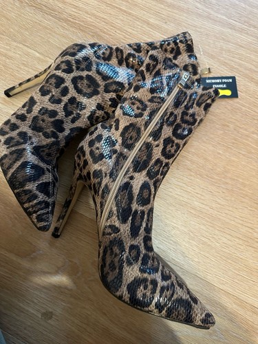 Boots Damen Halbhohe Stiefel Stiefeletten Leopardenmuster Gr. 39 - Bild 6 von 10