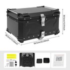65L Motorcycle Luggage Tail Box Waterproof Trunk Storage Universal Top Case Blac