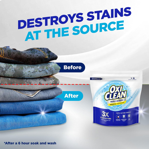 Dreifach wirkendes vielseitiges Fleckenentfernerpulver, Verwendung mit Waschmittel, entfernt harte  - Bild 7 von 12