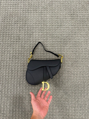 Dior Saddle Black Small Shoulder Bag Gold Hardware Logo Flap Detachable Strap