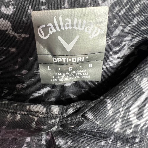 Callaway Opti Dri Poloshirt Herren Größe Large schwarz grau Animal Print Camouflage Golf - Bild 8 von 15