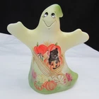 Fenton Opal Satin Pumpkin Black Cat Hand Painted Ghost Special Order LE 2018 M35