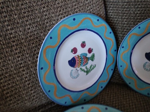 Set Of Four Mikasa Ocean Collage Dinner Plate 10 7/8" DX102 - Picture 5 of 7