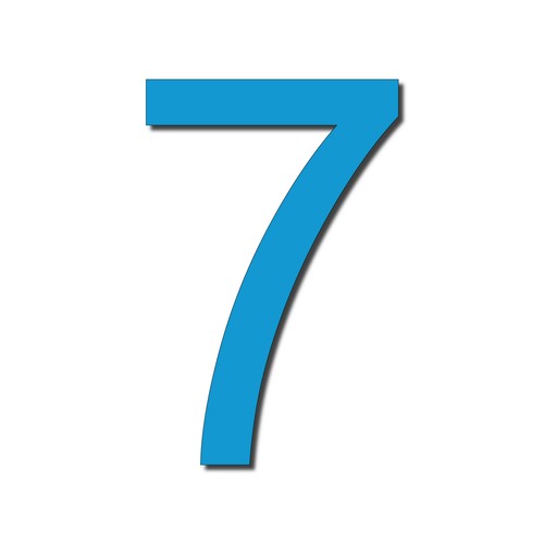 HOUSE NUMBER 7 Arial Acrylic Large Floating Cool Stylish Modern Gloss Black DIY - Imagen 65 de 68