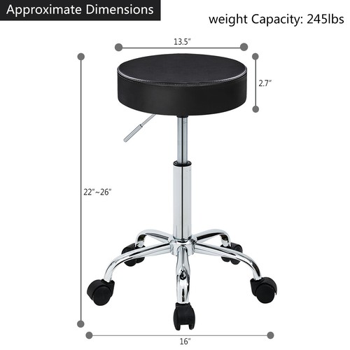 Swivel Rolling Stool Chair Adjustable Work Stool Vanity Spa Salon Tatto Stool - Picture 6 of 19