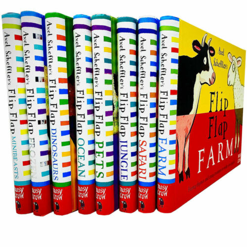 Axel Schefflers Complete Flip Flap Series 8 Books Collection Set Farm, Safari - Picture 2 of 2