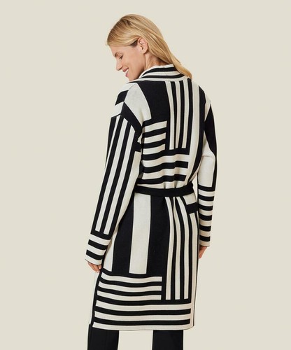 Masai Litzy Stripe Longline Cardigan, Black RRP £160 - Picture 2 of 5