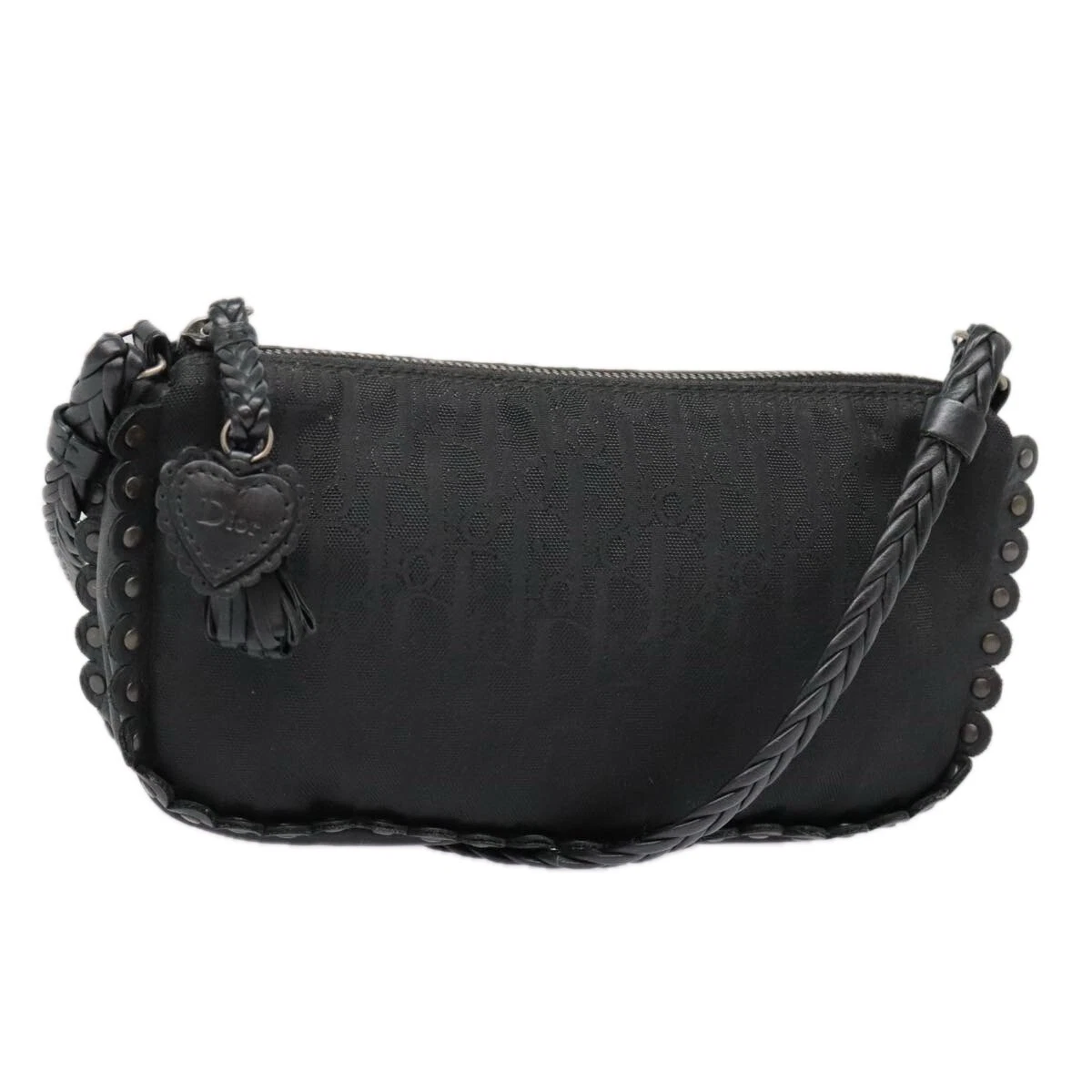 Sac bandoulière Christian Dior trotteur toile argent noir authentique 92099