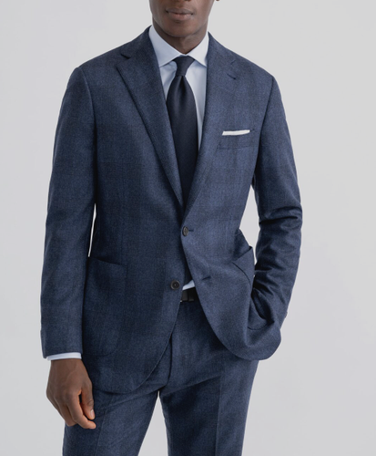 2023 ERMENEGILDO ZEGNA JOS A BANK *RESERVE* Navy Blue Plaid Full Suit 50S Wool