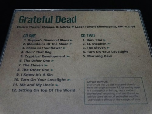 Grateful Dead Dick's Picks 26 Volume Twenty Six 1969 IL MN 4/26-27/69 2 CD 1st - Picture 11 of 12