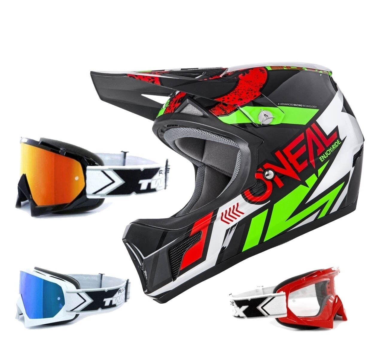 Oneal Sonus Strike Casco Downhill MTB Negro Rojo Two-X Race Oneal Sonus Strike Casco Downhill MTB Negro Rojo Two-X Race