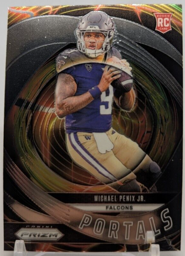 🏈2024 Panini Prizm Michael Penix Jr. Portals RC #6🏈Atlanta Falcons - Picture 1 of 3