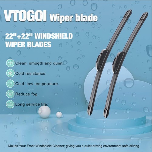 22"+22" All-Season J-Hook Wiper Blades, Natural Rubber (Set of 2) - Picture 2 of 5